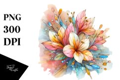 Abstract Pastel Wooden Freesia with Golden Inserts | Clipart Product Image 1