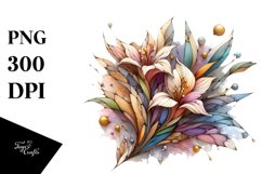 Abstract Pastel Wooden Freesia with Small Inserts | Clipart Product Image 1