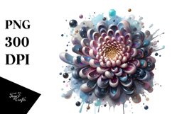 Glossy Chrysanthemum with Metalic Insertions | Sublimation Product Image 3