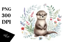 Cute Otter made of Toile PNG Product Image 1
