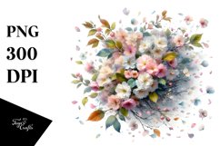 Tumbling with Spring Petals | Sublimation | Clipart Product Image 1