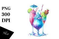 Frozen Cocktail , Watercolor PNG Product Image 1