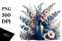 Detailed Bottle Filled with Large Delphinium | Sublimation | Product Image 3