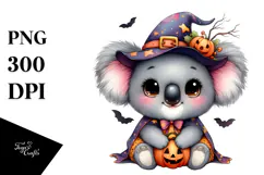 Cute Baby Koala Dressed for Halloween, Transparent PNG Product Image 1