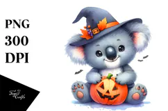 Cute Baby Koala Dressed for Halloween, Transparent PNG Product Image 1