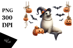 Spooky Night Seal on Cloud PNG Product Image 1