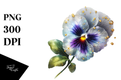 Golden Pansy with Details, Transparent PNG Product Image 1