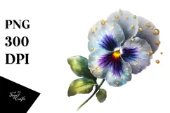 Golden Pansy with Details, Transparent PNG Product Image 1