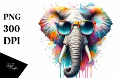 Quirky and Fun Elephant with Colorful Style | Clipart Product Image 1