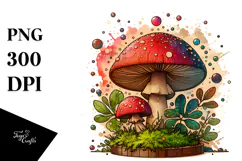 Detailed Stained Mushroom PNG Product Image 1
