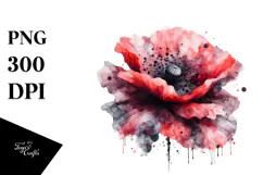 Abstract Poppy Made of Splashes PNG Product Image 1