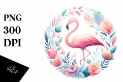 Colorful Pastel Flamingofloral | Clipart Product Image 3