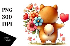 View from Behind Shiba Inu Heart Shape PNG Product Image 1
