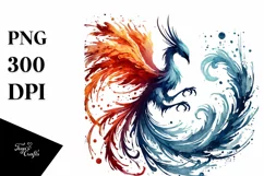 Pheonix Bird Made of Fire and Ice PNG Product Image 1
