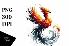 Washed Pheonix Bird Made of Fire and Ice PNG Product Image 1
