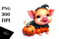 Vibrant Baby Pig for Halloween | Sublimation | Clipart Product Image 1