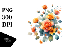 Abstract Orange Roses Sublimation Clipart Product Image 1