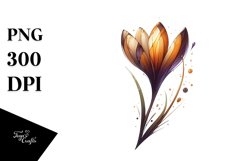 Abstract Wooden Stained Crocus Watercolor Splash Product Image 3