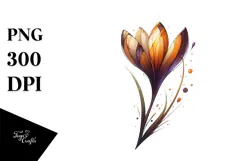 Abstract Wooden Stained Crocus Watercolor Splash Product Image 1