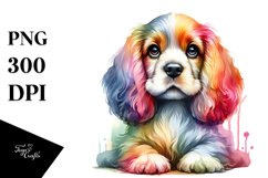 Cute Colorful Cocker Spaniel | Sublimation | Clipart Product Image 1