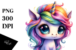 Cute Unicorn with Cool Haircut, Transparent PNG Product Image 1