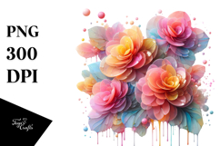 Abstract Pastel -Like Begonia, PNG Product Image 1