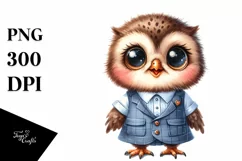 Baby Owl with Dress Clipart Product Image 3