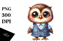 Baby Owl with Dress Clipart Product Image 1