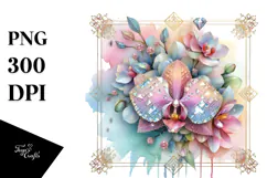 Colorful Pastel Orchid PNG Product Image 1