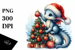 Baby Dragons Decorating Christmas Tree PNG Product Image 1