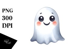 Simple Watercolor Goofy Ghost Smile Product Image 1