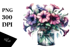 Abstract Jar Petunia Sublimation Clipart Product Image 1