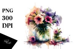 Abstract Jar Petunia Sublimation Clipart Product Image 3