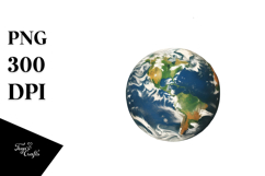 Vintage Earth Watercolor Clipart Product Image 1