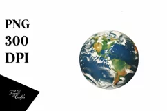 Vintage Earth Watercolor Clipart Product Image 1