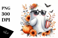 White Background Orange Accents Cute Flower PNG Product Image 1