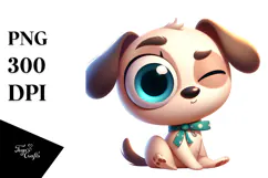Whimsical Dog with Cartoon Dog PNG Product Image 1