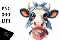 Cow Enthusiastic Goofy Smile Caricature Product Image 3
