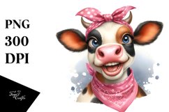 Cow Enthusiastic Goofy Smile Caricature Product Image 3