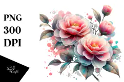 Camellia with Material, Transparent PNG Product Image 1