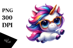 Cute Baby Unicorn Jumping PNG Product Image 1