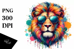 Vibrant Quirky Lion Sticker | Artistic Summer Clipart Product Image 1