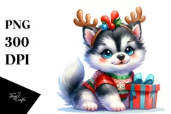 Expressive Baby Siberian Husky, Transparent PNG Product Image 1