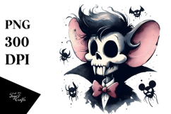 Simplistic Halloween Vampire Skull Superhero PNG Product Image 1