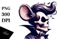 Simplistic Halloween Vampire Skull Superhero PNG Product Image 1