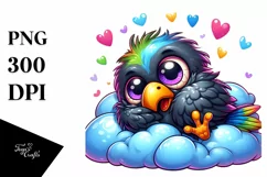 Colorful Baby Raven PNG Product Image 3