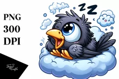 Colorful Baby Raven PNG Product Image 1