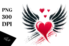 Simple Heart with Wings PNG Product Image 1
