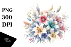 Colorful Lily Watercolor PNG Product Image 1