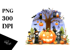 Simple Halloween Scene Clipart Product Image 1